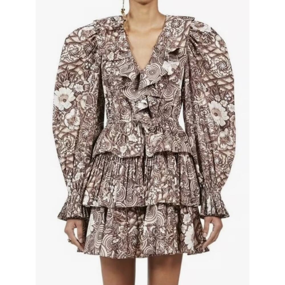 ULLA JOHNSON lola dress in teak floral sz 4 - Picture 2 of 9